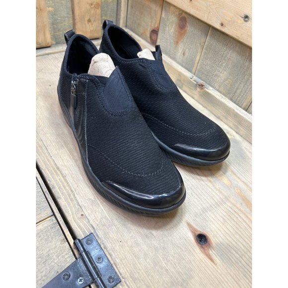 BZEES Nova Bootie Womens 9.5 Black Comfort Side Zip Cushioned Sneakers - Picture 2 of 8